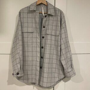 Babaton grey plaid shacket